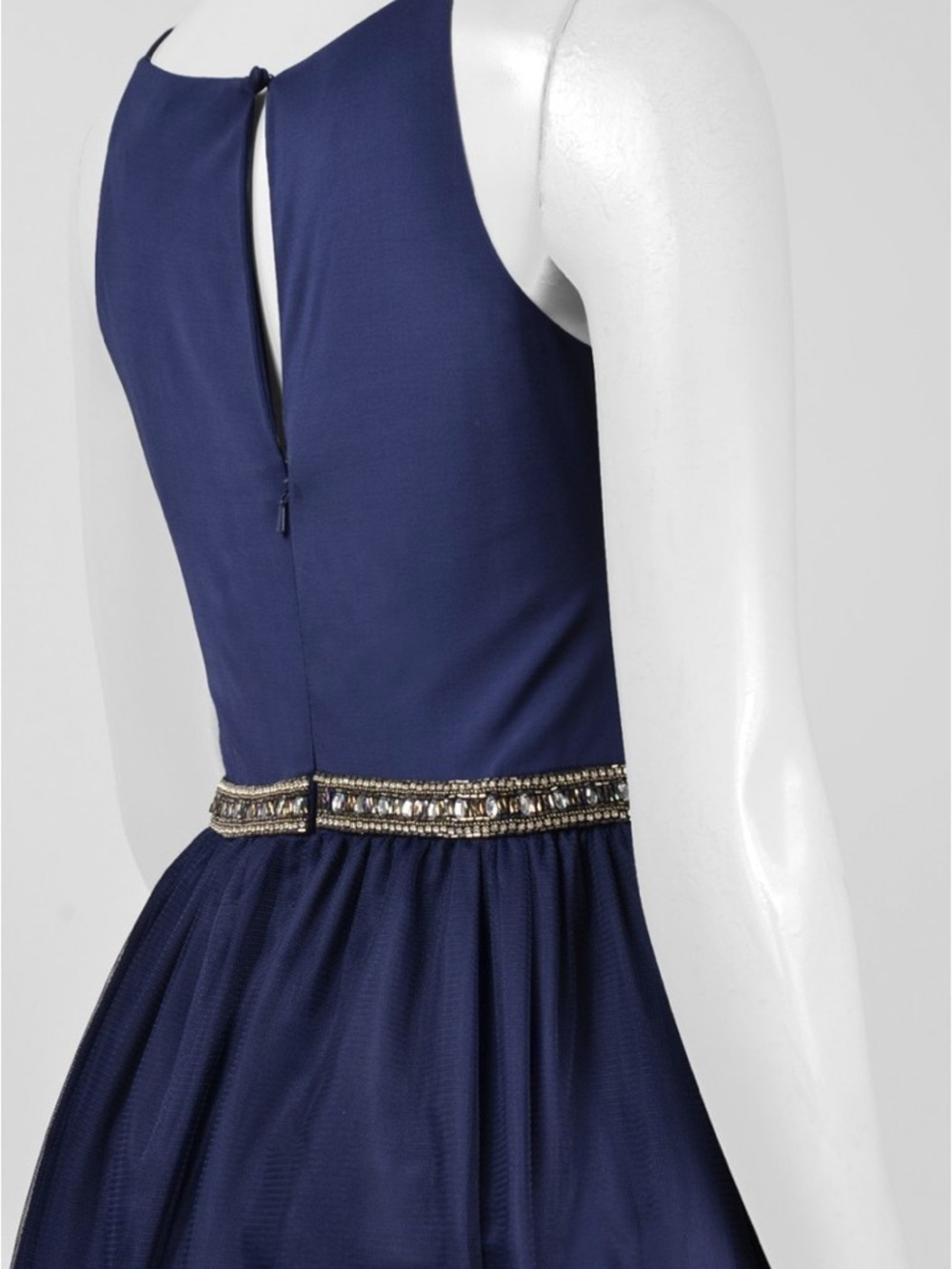 Aidan Mattox Navy Cocktail Dress with Subtle Sheen
